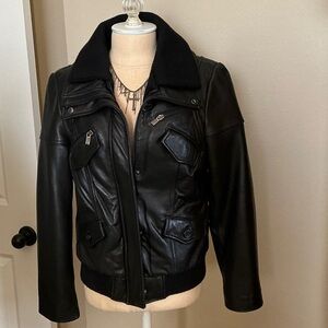 Jones New York Black Leather Jacket